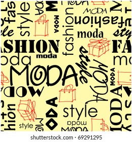 art vintage word seamless pattern moda fashion background