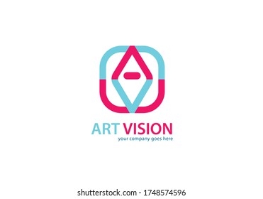 Logo de diseño creativo de Art Vision