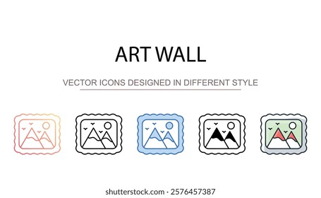 Art Wall icon design with white background stock illustration