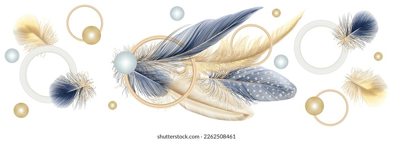 Tres Plumas De Colores Aislados En Blanco Ilustraciones svg, vectoriales,  clip art vectorizado libre de derechos. Image 33105272