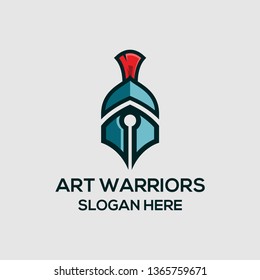ART WARRIOR DUAL MEANING LOGO CONCEPT