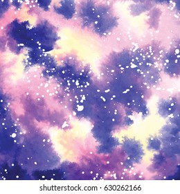Art of watercolor stains of paint on watercolor paper. Grunge abstract vector background