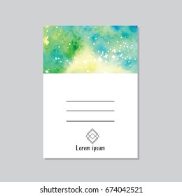 Art of watercolor stains of paint on watercolor paper. Grunge abstract vector background