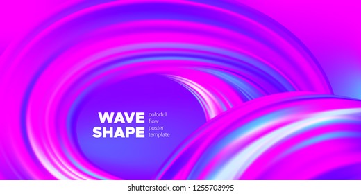 Art Waves, Flow Background. Abstract Liquid Shape in Movement. Landing Page Template, Art Vector Futuristic Design. Fluid Motion, Colorful Banner with 3d Effect. Brush Strokes Splash Concept, Artwork.