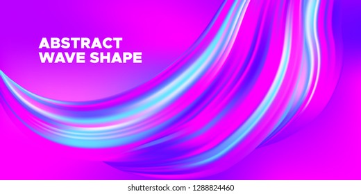 Art Waves, Flow Background. Abstract Liquid Shape in Movement. Landing Page Template, Art Vector Futuristic Design. Fluid Motion, Colorful Banner with 3d Effect. Brush Strokes Splash Concept, Artwork.
