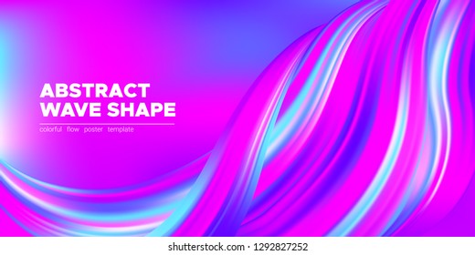 Art Waves, Flow Background. Abstract Liquid Shape in Movement. Landing Page Template, Art Vector Futuristic Design. Fluid Motion, Colorful Banner with 3d Effect. Brush Strokes Splash Concept, Artwork.