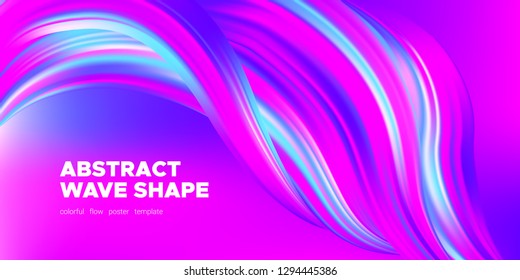 Art Waves, Flow Background. Abstract Liquid Shape in Movement. Landing Page Template, Art Vector Futuristic Design. Fluid Motion, Colorful Banner with 3d Effect. Brush Strokes Splash Concept, Artwork.