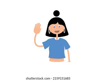 A art of a waving girls