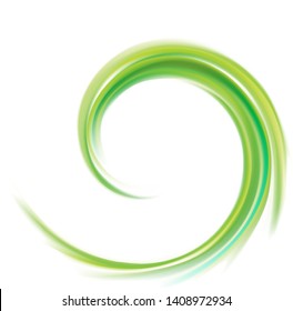 Art wavy eddy Close up pea color glossy rippled curvy shape spray surface Closeup top view white text space glow white center modern style business banner Logo sign icon pictogram emblem symbol design