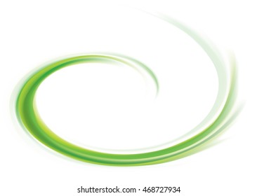 Art wavy eddy pea color fond of glossy rippled curvy surface. Closeup view with space for text in glowing white center