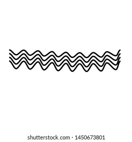 art wavy line four horizontal curved lines random effect black monochrome design element isolated on white vector template background