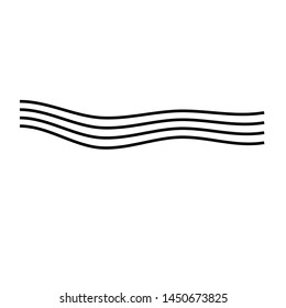art wavy line four horizontal curved lines random effect black monochrome design element isolated on white vector template background