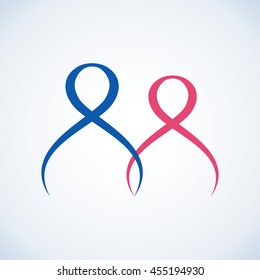 Art web network label linkage 2 shape coupled body form holding hands. Conceptual design express amour, corporate, compassion, happy bond guy brother and girl sister with space for text
