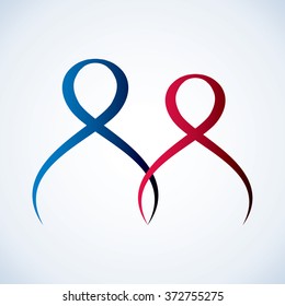 Art web network simple aid label linkage 2 shape coupled body form holding hands. Conceptual design joy express amour, corporate, compassion, happy bond guy brother and girl sister with space for text
