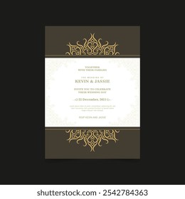 Art wedding invitation with pattern motif