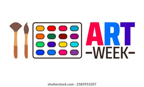 Art Week background banner or poster design template. observed every year in March. Holiday concept. Use to any Template, card, poster, placard, template.