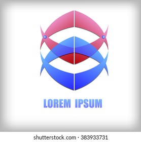 Art whale tale, Fish, Wing, Abstract , logo, symbol, icon, graphic, vector.