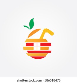 the art window in fruit icon element logo 