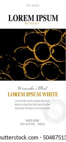 art wine label; inspiration art of wine; grape ink sketch; minimalist art focus wine label; gold color depicts white grapes and sun; 