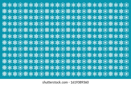 Art Winter Frame With Snowflakes On Blue Background