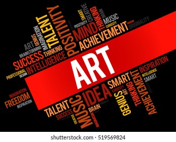 ART word cloud collage, creative business concept background