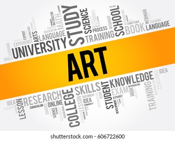 ART word cloud collage, education concept background