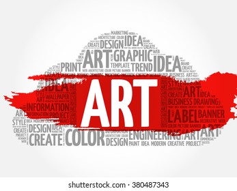 ART word cloud, creative business concept background