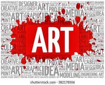 ART word cloud, creative business concept background