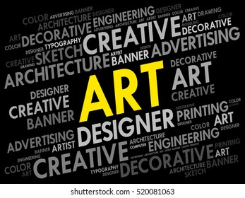 ART word cloud, creative business concept background