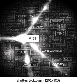 ART. Textcollage. Vektorgrafik.
