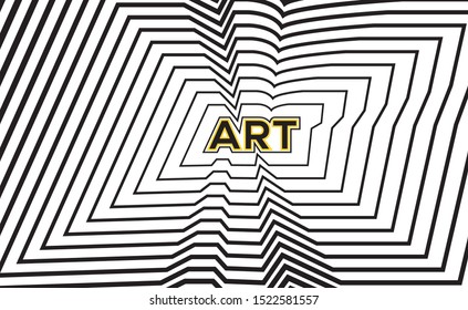 Art word with lines vector illustration.  Typography wallpaper.