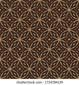 Art work modern circle motifs on batik design with simple brown color design