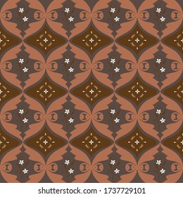 Art work tradisional Parang batik with unique motif and seamless soft brown color