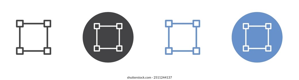 Artboard icon Flat set in black and white color