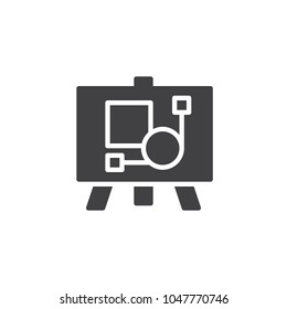 Artboard vector icon. filled flat sign for mobile concept and web design. Easel with picture simple solid icon. Symbol, logo illustration. Pixel perfect vector graphics