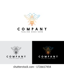 artdeco bee logo concept vector