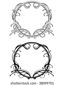 borde floral de círculo art-deco