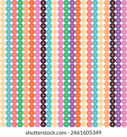 Artdeco Circus Circle Seamless Pattern. Vector Illustration of Colorful Geometrical Texture. Fun Background.