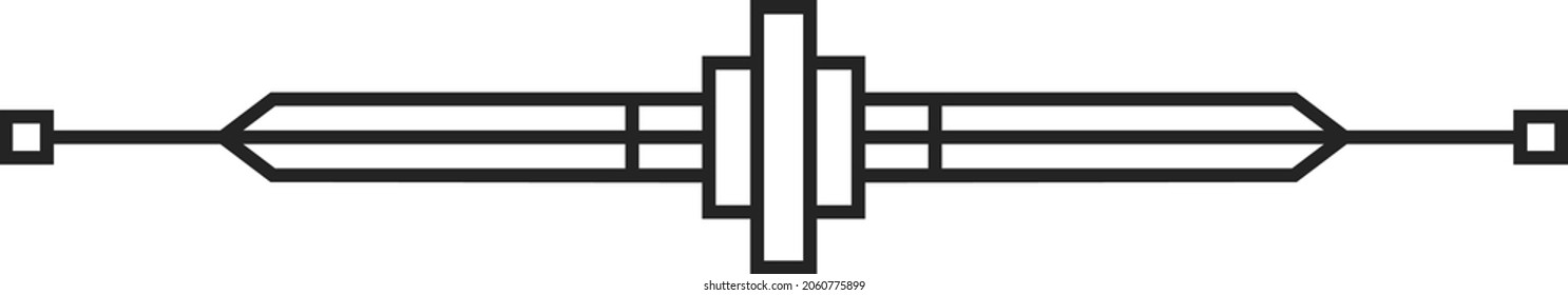 Art-deco divider. Vintage divide ornament, retro text line border design
