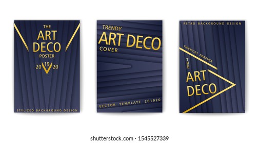 Art-deco style poster. Vector template. Minimalistic style design. Layered pattern