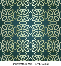 Art-deco vintage seamless geometric pattern. Vector illustration. Royald color.