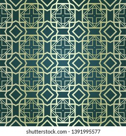 Art-deco vintage seamless geometric pattern. Vector illustration. Royald color.
