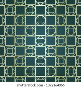 Art-deco vintage seamless geometric pattern. Vector illustration. Royald color.