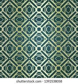 Art-deco vintage seamless geometric pattern. Vector illustration. Royald color.