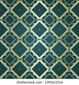 Art-deco vintage seamless geometric pattern. Vector illustration. Royald color.