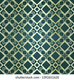 Art-deco vintage seamless geometric pattern. Vector illustration. Royald color.