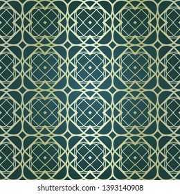 Art-deco vintage seamless geometric pattern. Vector illustration. Royald color.