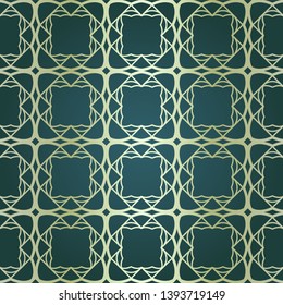 Art-deco vintage seamless geometric pattern. Vector illustration. Royald color.