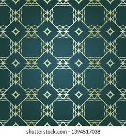 Art-deco vintage seamless geometric pattern. Vector illustration. Royald color.