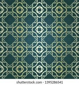 Art-deco vintage seamless geometric pattern. Vector illustration. Royald color.